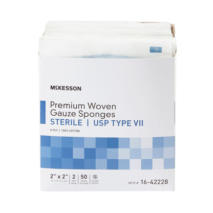 McKesson Sterile USP Type VII Gauze Sponge, Eight Ply