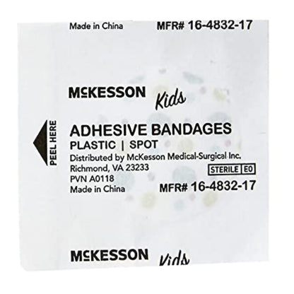 McKesson Kids™ Round Kid Design (Assorted Prints) Adhesive Spot Bandage