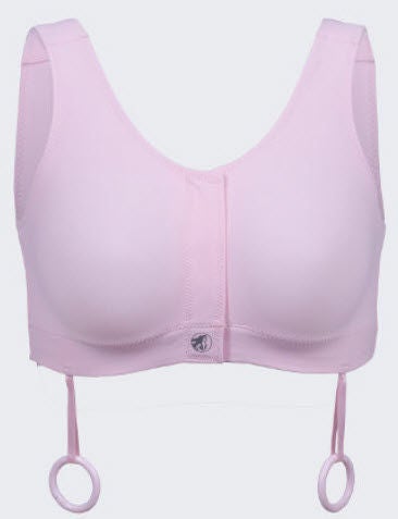 Elizabeth Pink Surgical Bra Post-Surgical Bra 33 to 36 Inch Chest Medium Pink Front Hook and Loop Closure Drain Holders