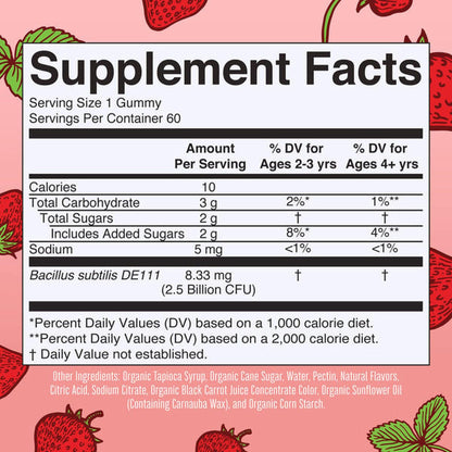 Mary Ruth's™ Organic Kids Probiotic Gummies, Strawberry Flavor