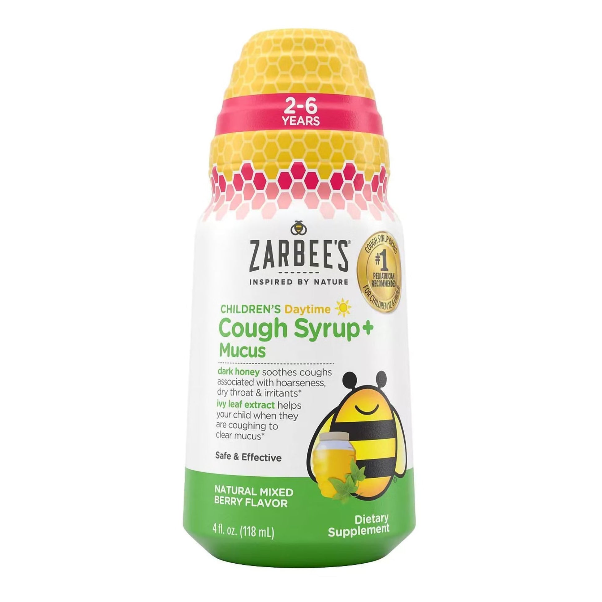 Zarbee's Children's Daytime Cough Syrup + Mucus, Mixed Berry