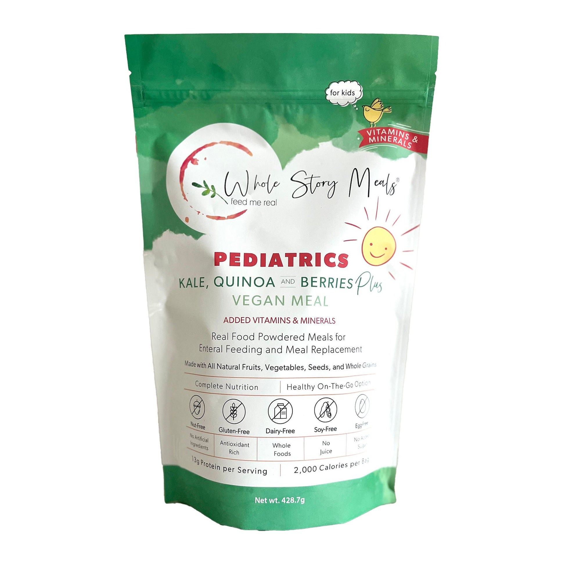 Whole Story Meals Pediatric Oral Supplement Kale / Quinoa / Berries Plus Pouch Powder Protein