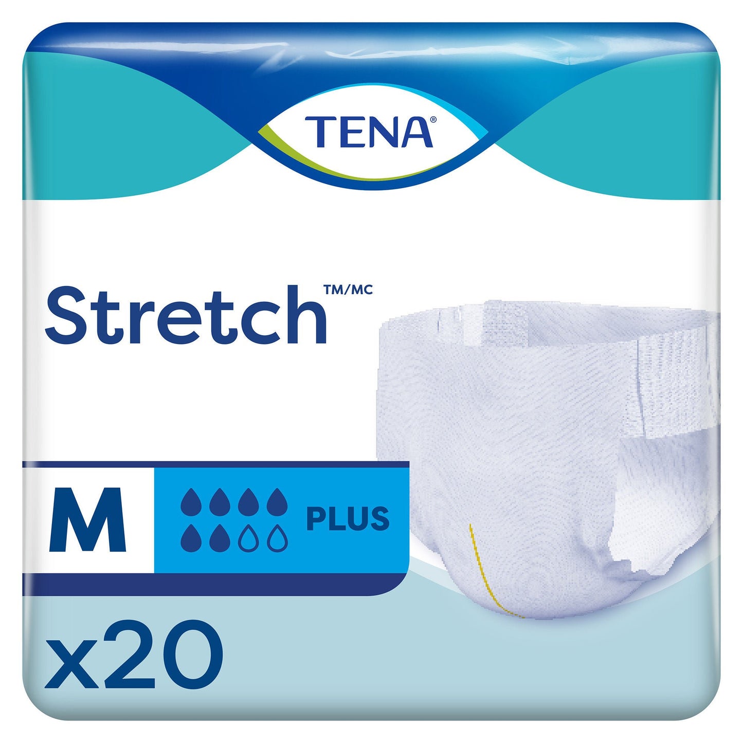 TENA Stretch Plus Incontinence Brief Adult Unisex Disposable Moderate Absorbency
