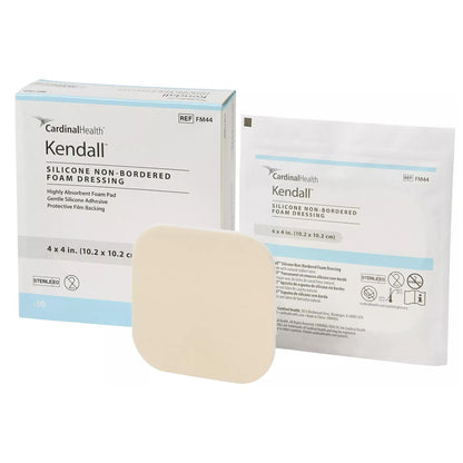 Cardinal Health Foam Dressing Without Border Film Backing Silicone Face Square