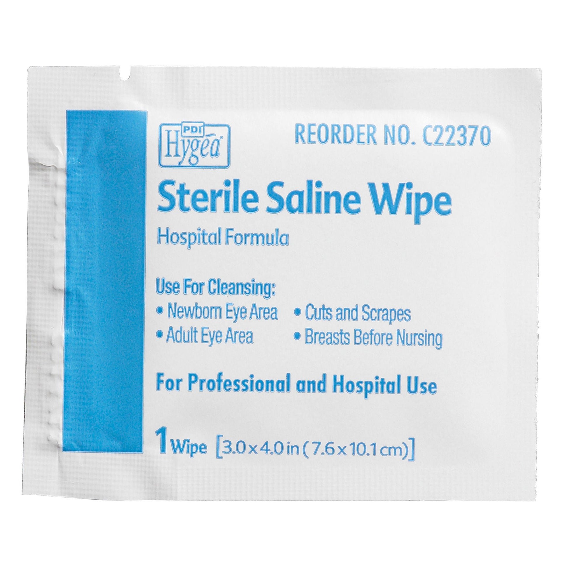 Hygea® Unscented Saline Wipe, Individual Packet