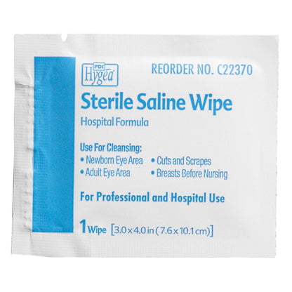 Hygea® Unscented Saline Wipe, Individual Packet