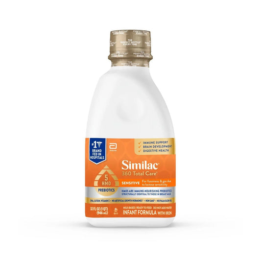 Similac 360 Total Care Sensitive Infant Formula Unflavored Bottle Liquid Iron