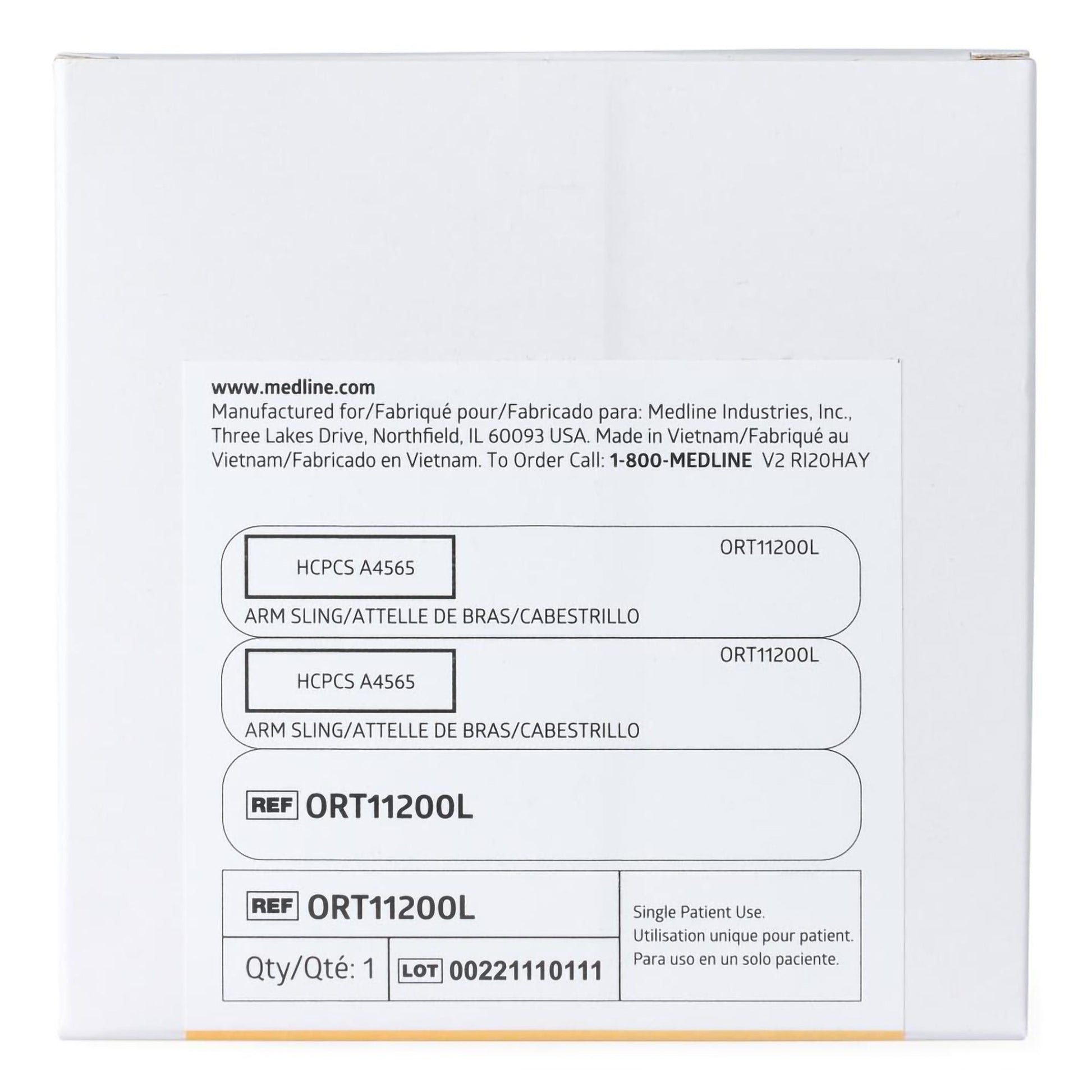 Medline Cool Mesh Arm Sling D-Ring / Hook and Loop Strap Closure