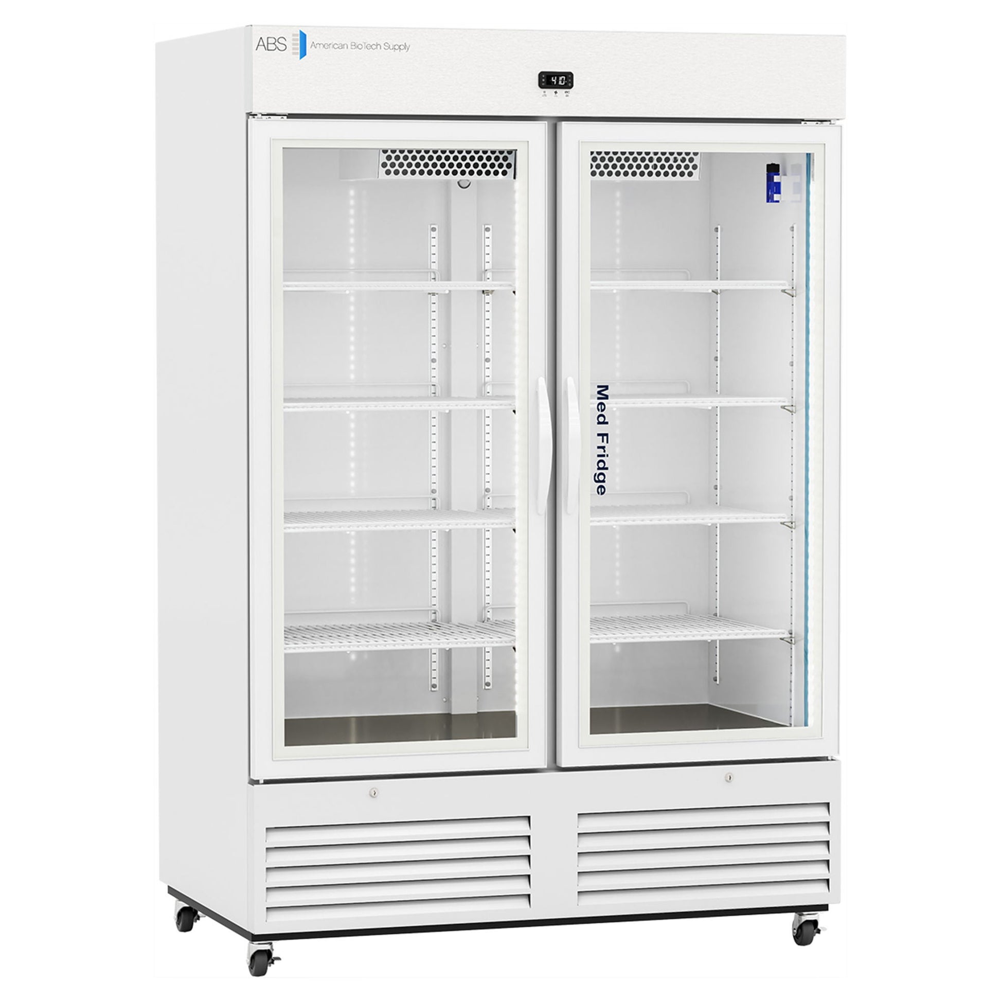 ABS Upright Refrigerator Pharmaceutical 49 cu. ft. 2 Glass Swing Doors Cycle Defrost