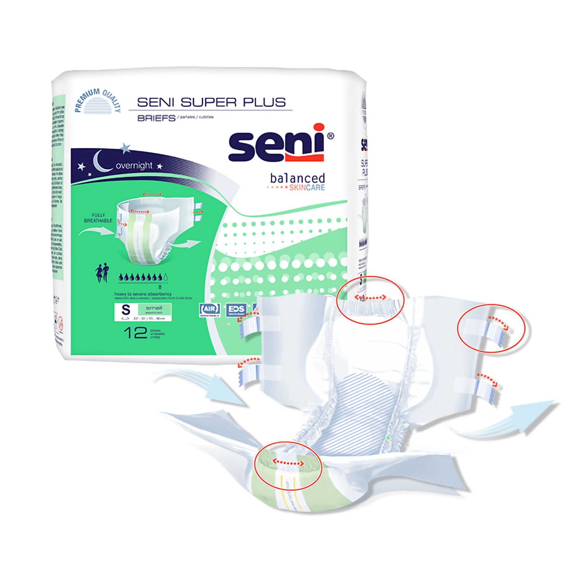 Seni® Super Plus Overnight Heavy to Severe Absorbency Incontinence Brief