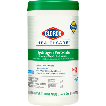 Clorox Healthcare® Hydrogen Peroxide Cleaner Disinfectant Wipes, Canister
