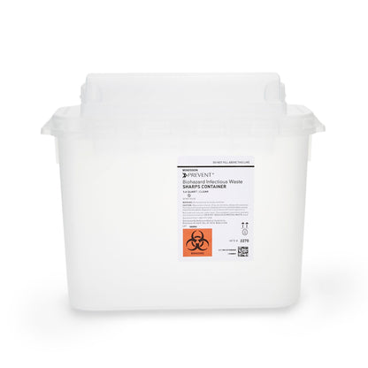 McKesson Prevent® Clear Sharps Container, 5.4-Quart