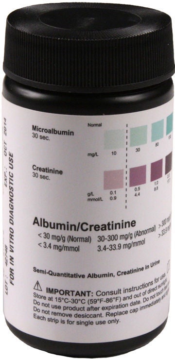 AimStrip General Chemistry Reagent Microalbumin / Creatinine CLIA Waived For Visual Read Only 25 Tests
