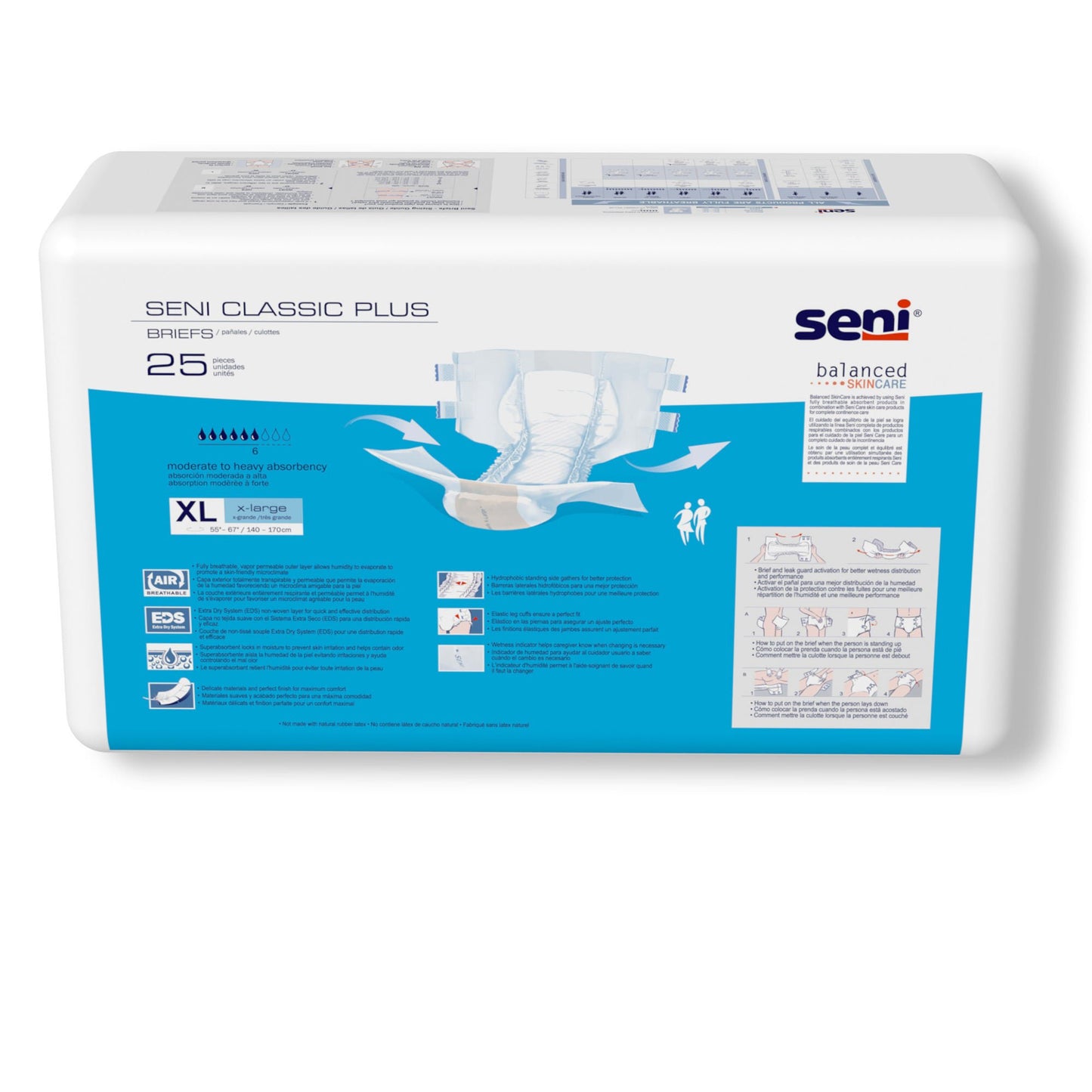 Seni® Classic Plus Moderate to Heavy Absorbency Incontinence Brief, Extra Large
