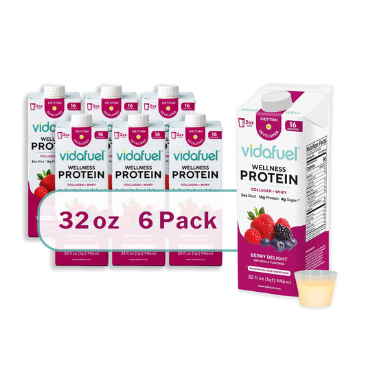 Vidafuel Wellness Protein Drink with Collagen and Whey, Berry Delight Flavor