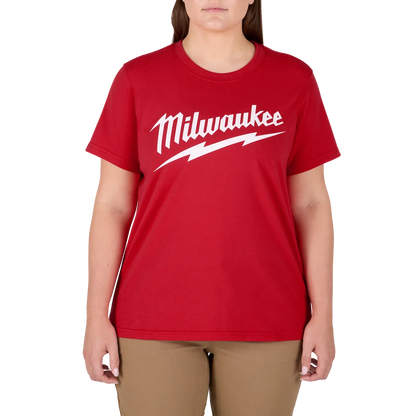 Milwaukee Women's GRIDIRON Logo Tee - Short Sleeve Red S F453R-S