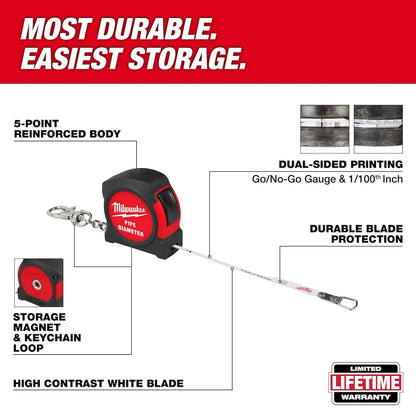 Milwaukee Pipe Diameter Tape Measure 48-22-1006 | 76 in Blade Length