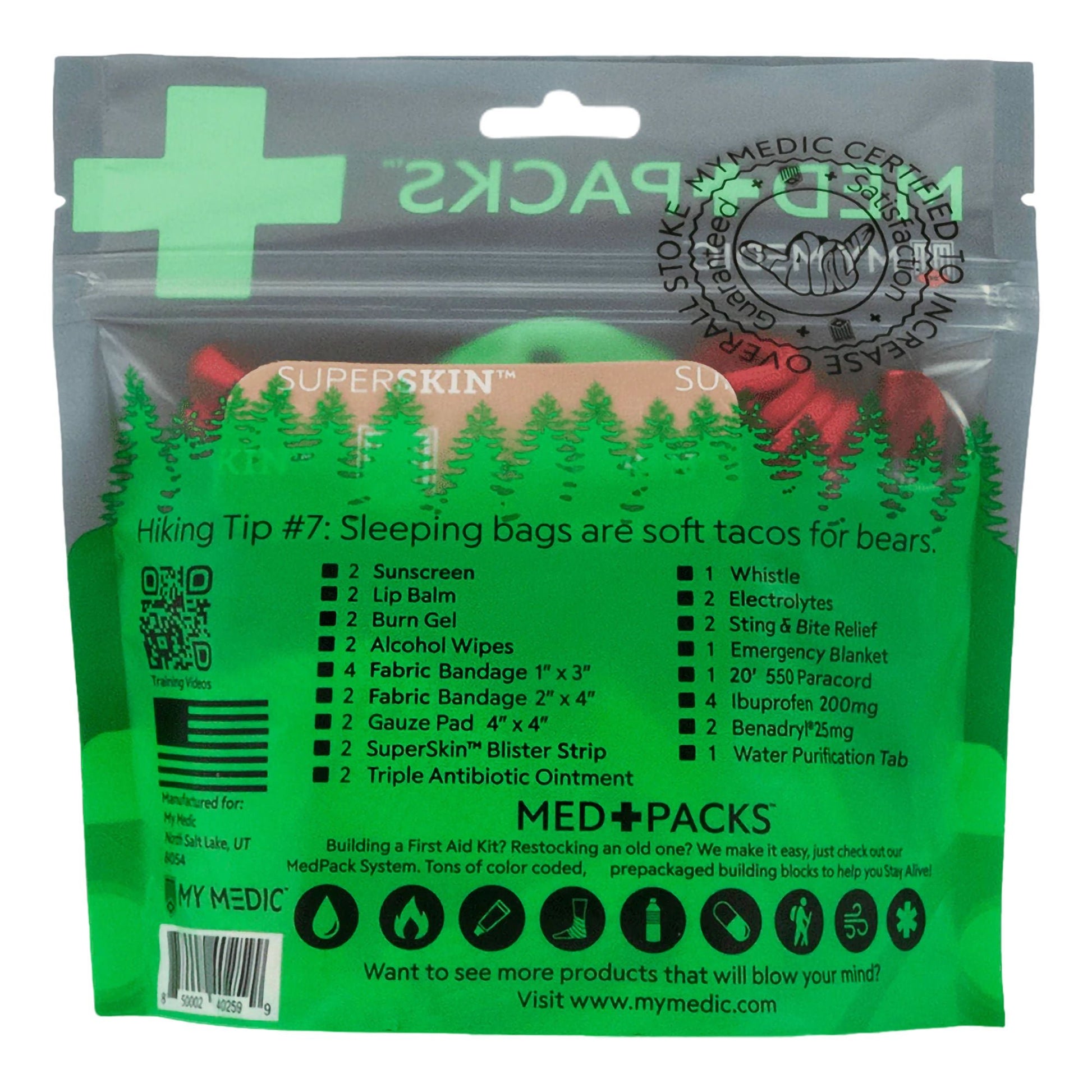 Med Packs™ First Aid Kit for Hikers – Outdoor Injury Supplies in Portable Pouch