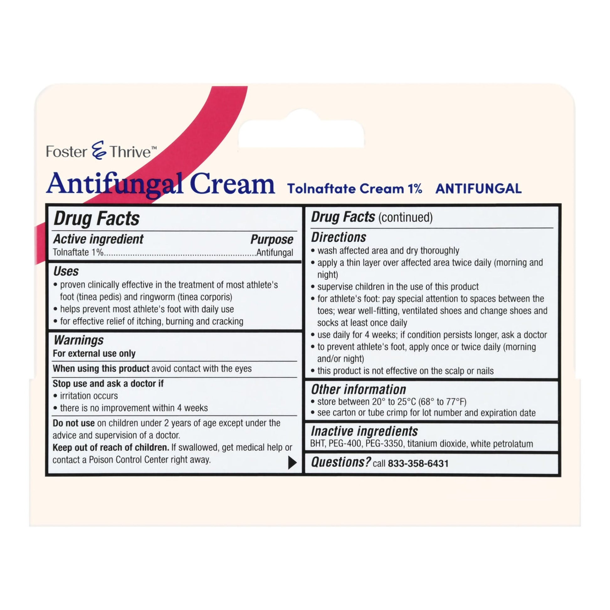 Foster & Thrive™ Antifungal Cream Tolnaftate 1%, tube