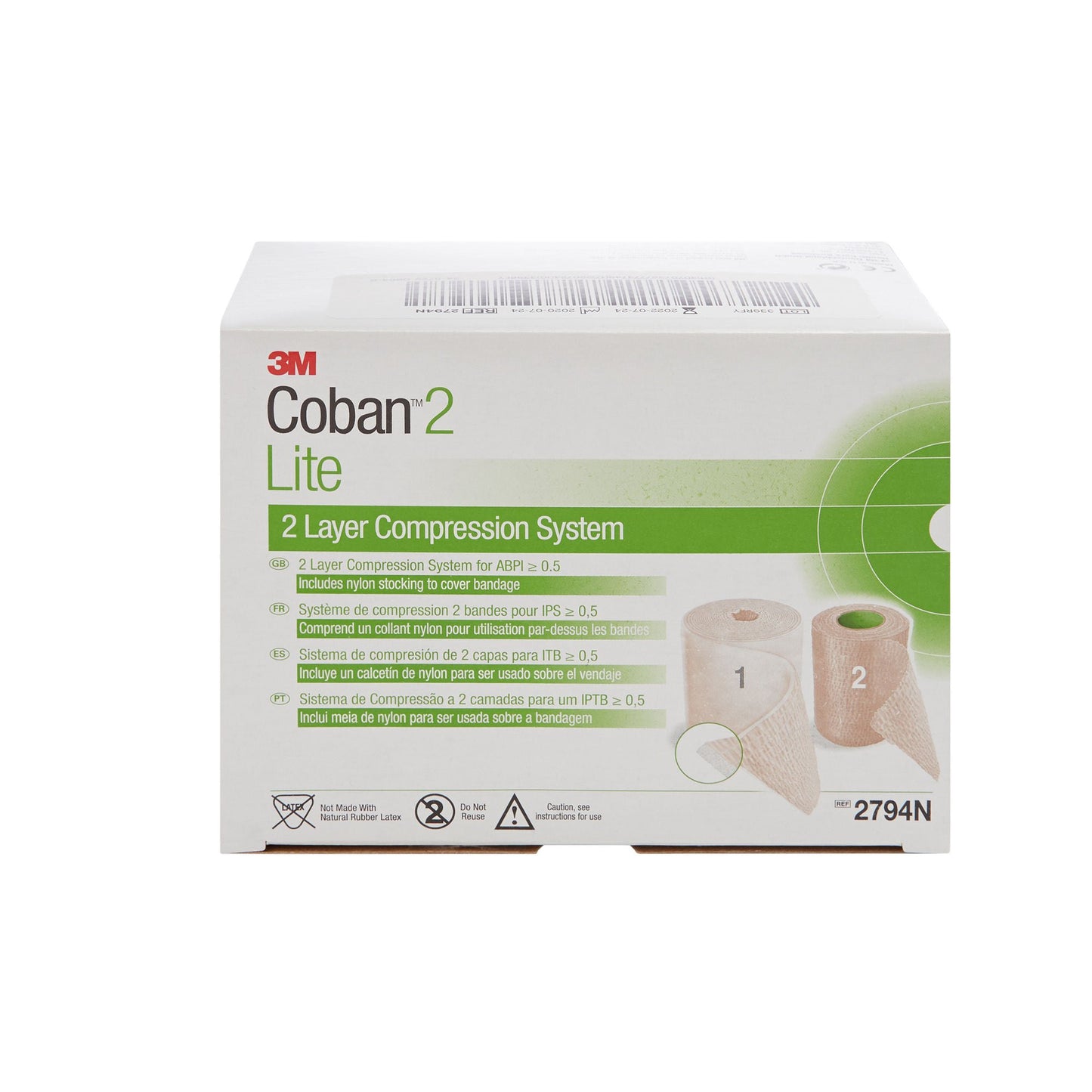 3M™ Coban™ 2 Lite Two-Layer Compression Bandage System, x 4.7 meters