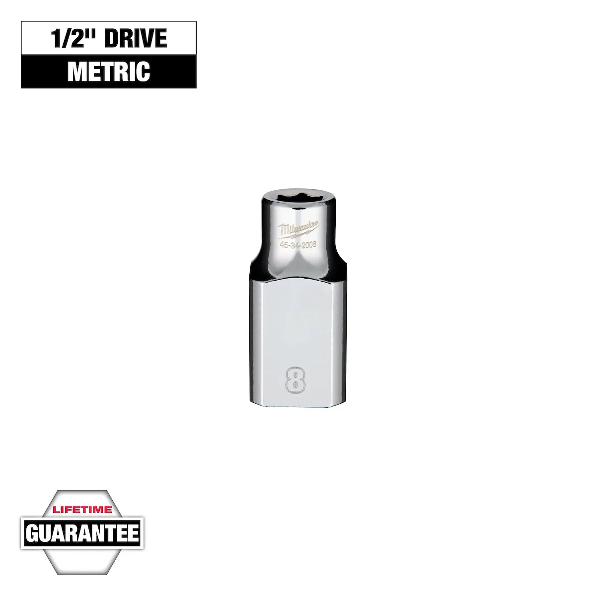 Milwaukee 1/2" Drive 8mm Socket 45-34-2008 | 1/2 in Drive