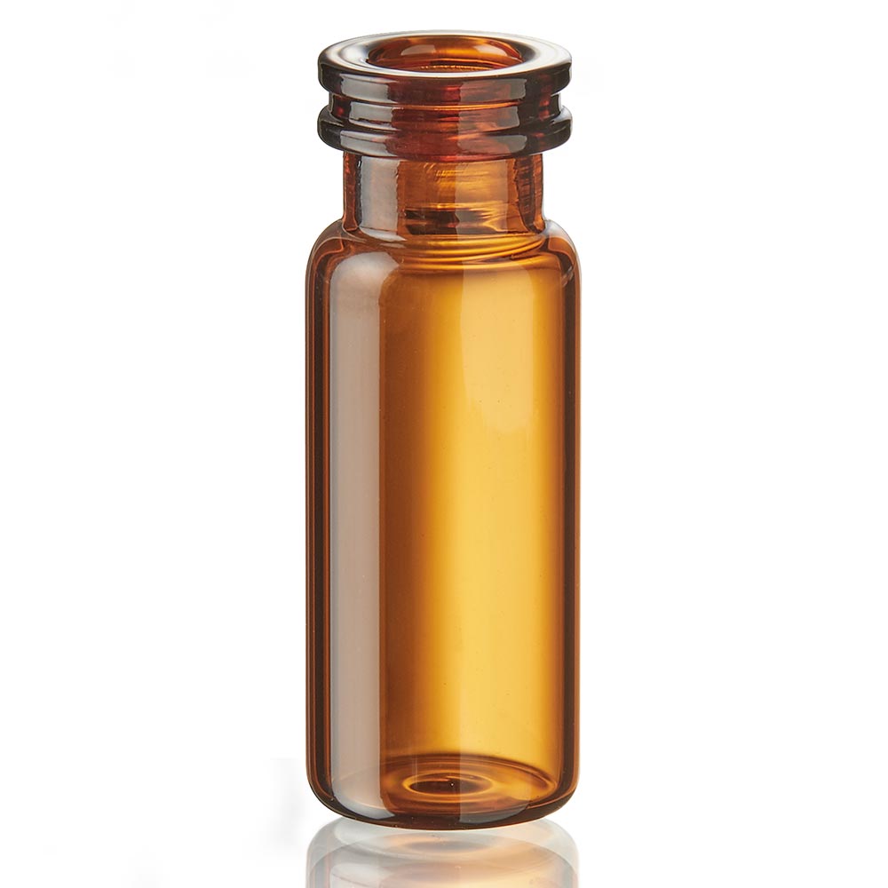 2 mL Chromatography Vials, Amber Glass, 12x32 mm — Crimp/Snap/Screw, 100/Pack | Globe Scientific