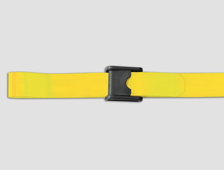 Posey EZ Clean Gait Belt 60 Inch Length Yellow Polyurethane Coated Webbing