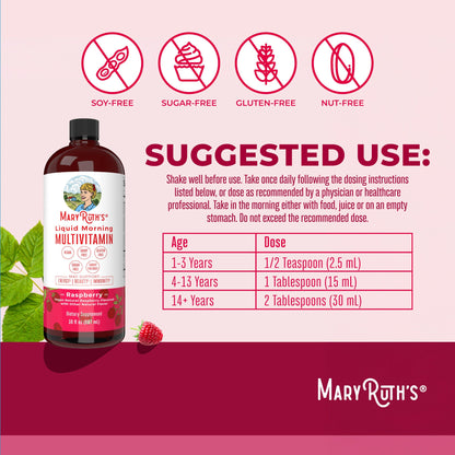 Mary Ruth's™ Liquid Morning Multivitamin, Raspberry Flavor