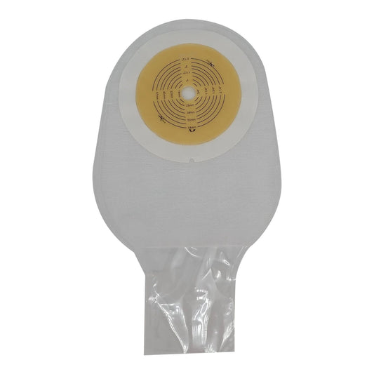 Safe n Simple Ostomy Pouch One-Piece System Length Flat, Trim To Fit 1/2 to 2-1/2 Inch Stoma Drainable