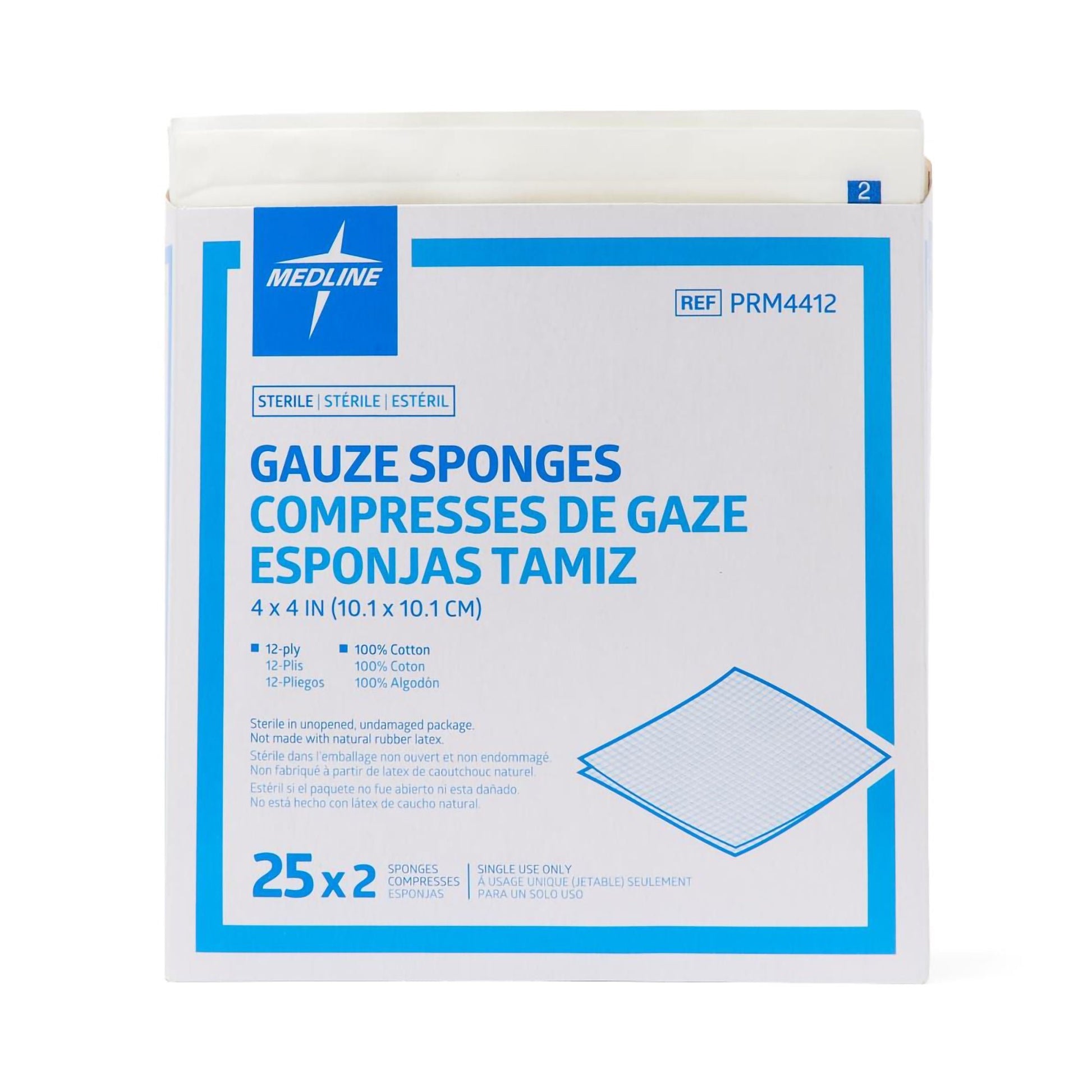 Medline Sterile Gauze Sponge, 12-Ply