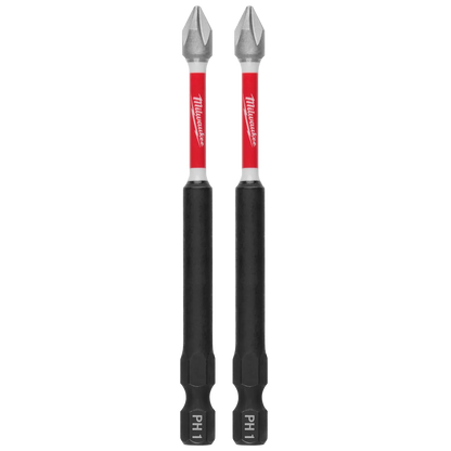 Milwaukee SHOCKWAVE Impact Duty 3-1/2" PH1 Bit (2 PK) 48-32-4660 | PH1 Drive, 2-Piece