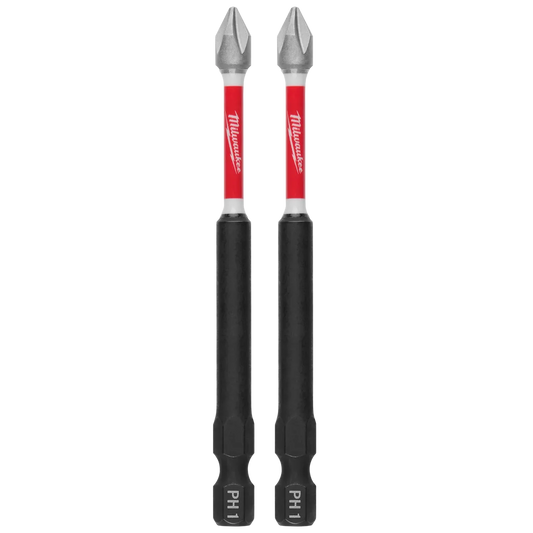 Milwaukee SHOCKWAVE Impact Duty 3-1/2" PH1 Bit (2 PK) 48-32-4660 | PH1 Drive, 2-Piece