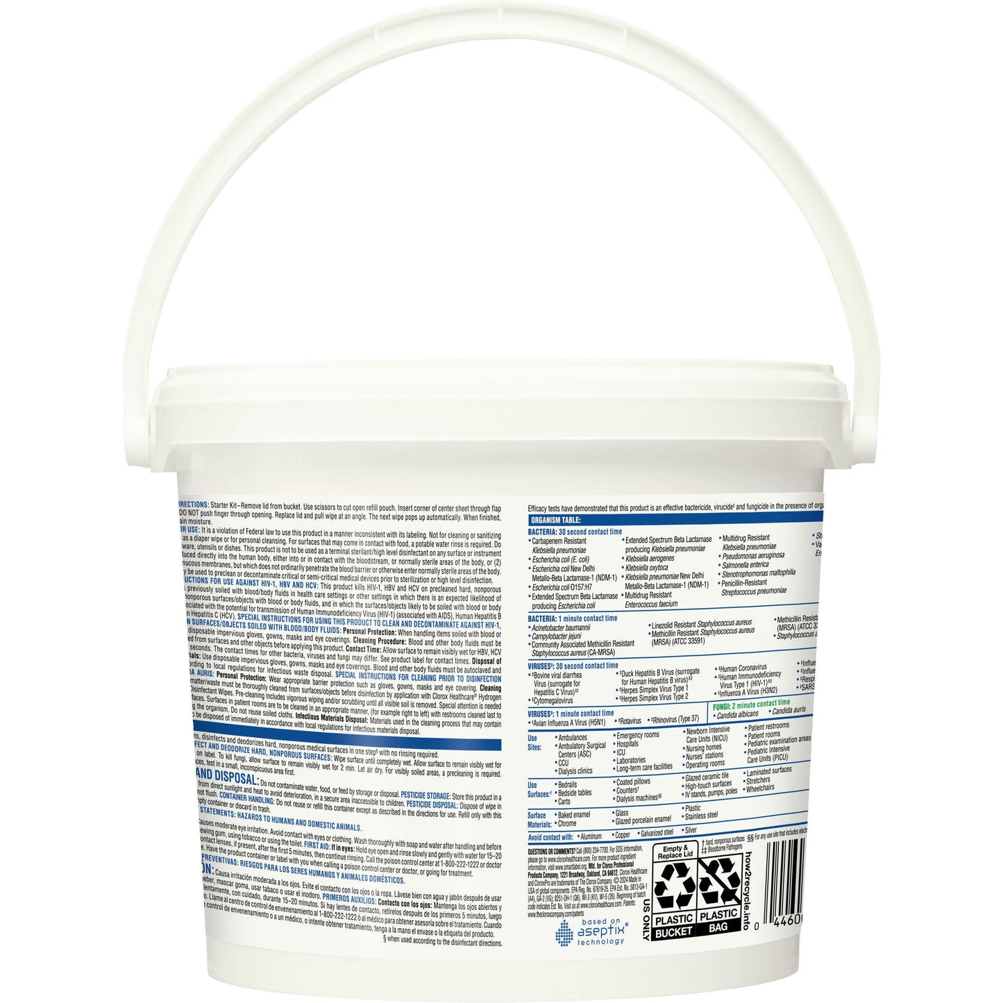Clorox Healthcare® Hydrogen Peroxide Cleaner Disinfectant Wipes, Bucket, .