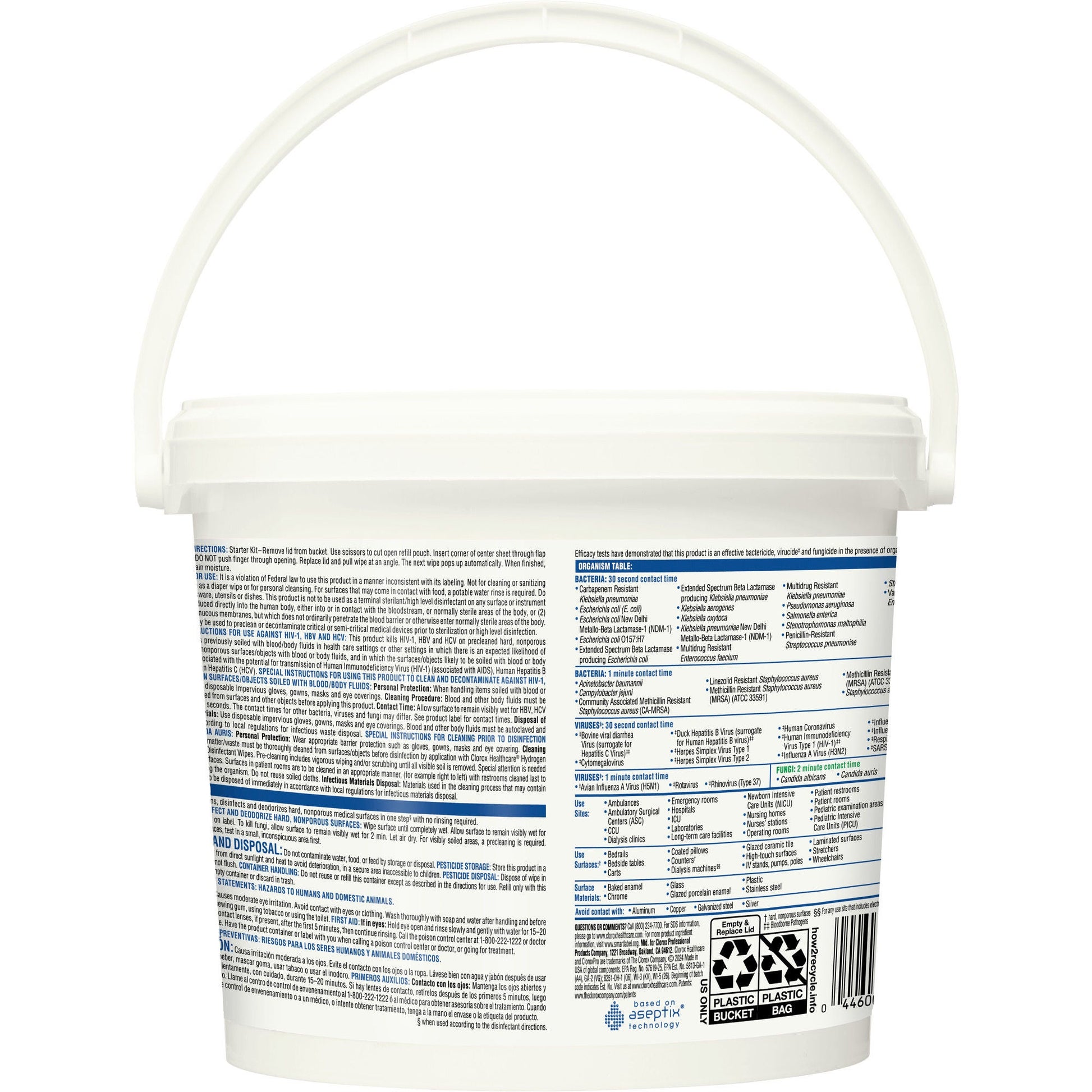 Clorox Healthcare® Hydrogen Peroxide Cleaner Disinfectant Wipes, Bucket, .
