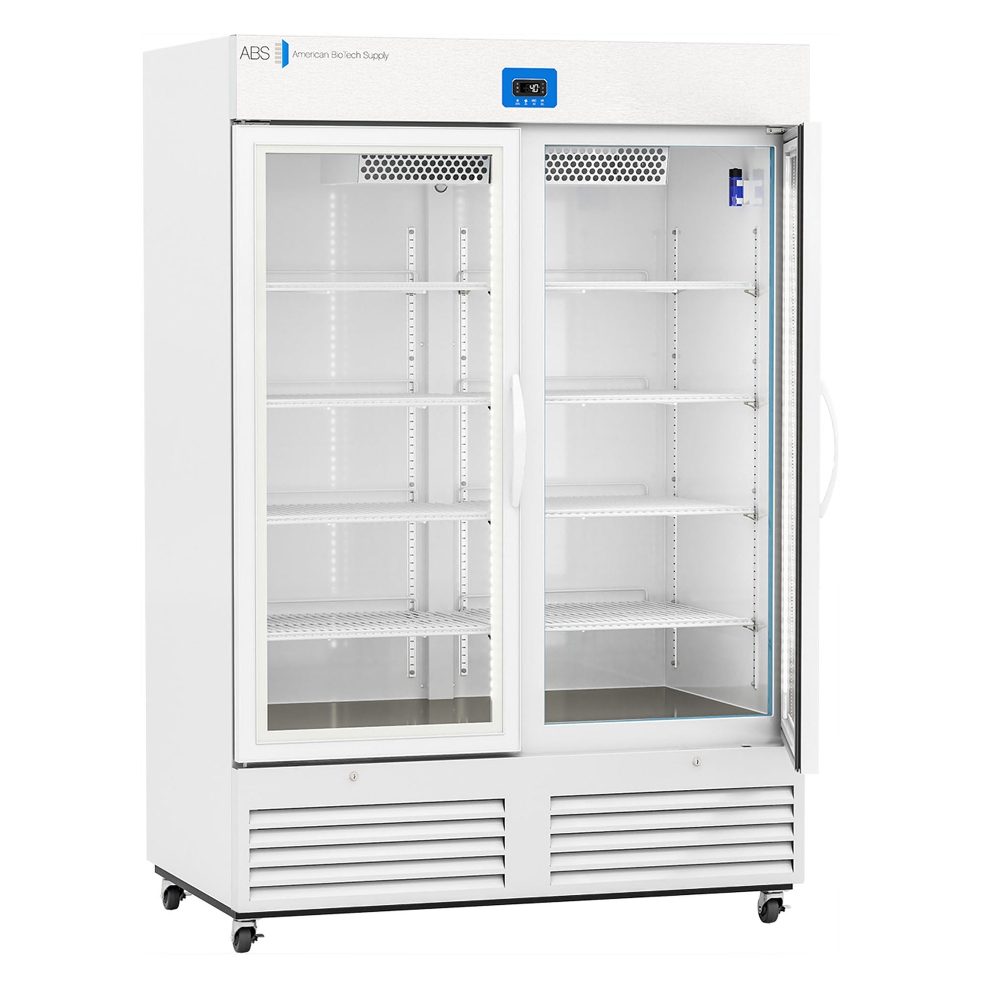 ABS Upright Refrigerator Laboratory Use 49 cu.ft. 2 Glass Swing Door Cycle Defrost