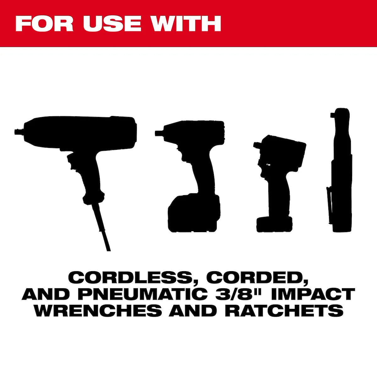 Milwaukee 12PC SHOCKWAVE Impact Duty 3/8" Drive SAE Deep 6 Point Socket Set 49-66-6120