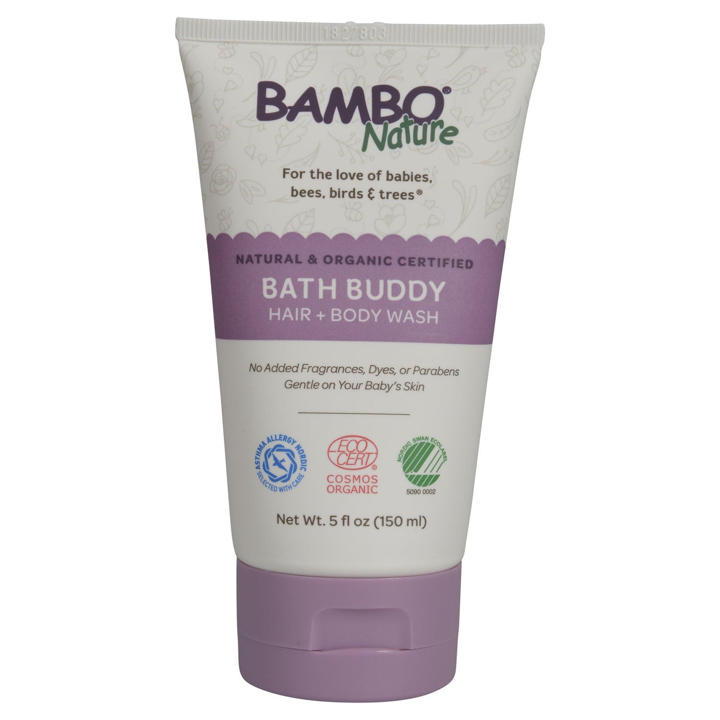 Bambo® Nature Bath Buddy Hair and Body Wash for Babies, Unscented, Tube