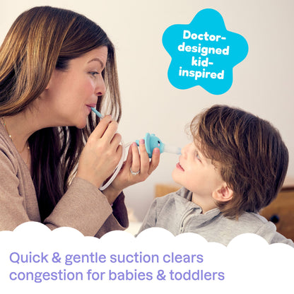 Playhouse MD Nasal Aspirator for Babies and Toddlers, Blue, Elephant Character