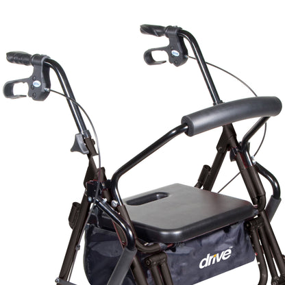 drive™ Duet Four-Wheel Rollator, Black