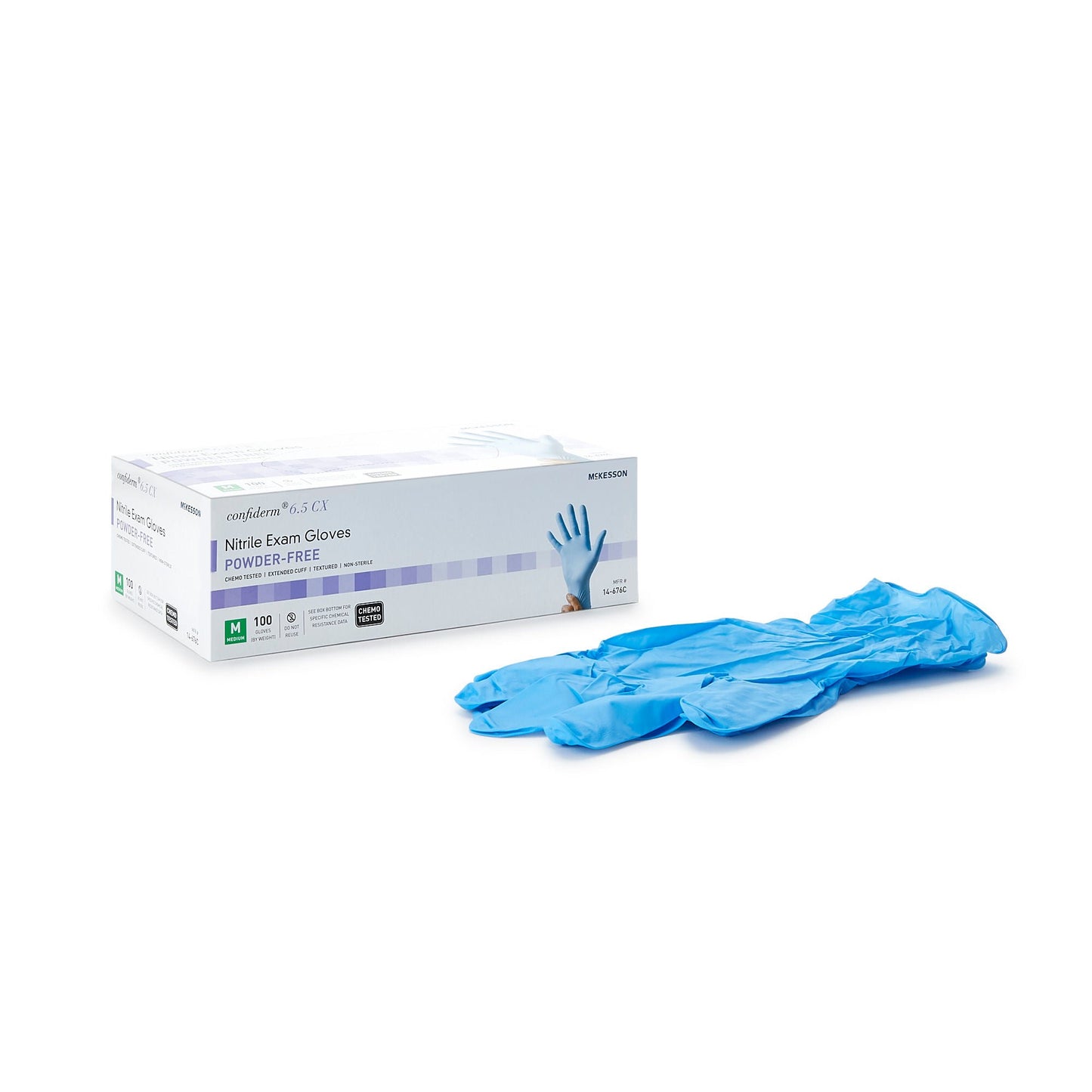 McKesson Confiderm® 6.5CX Nitrile Exam Gloves, Blue