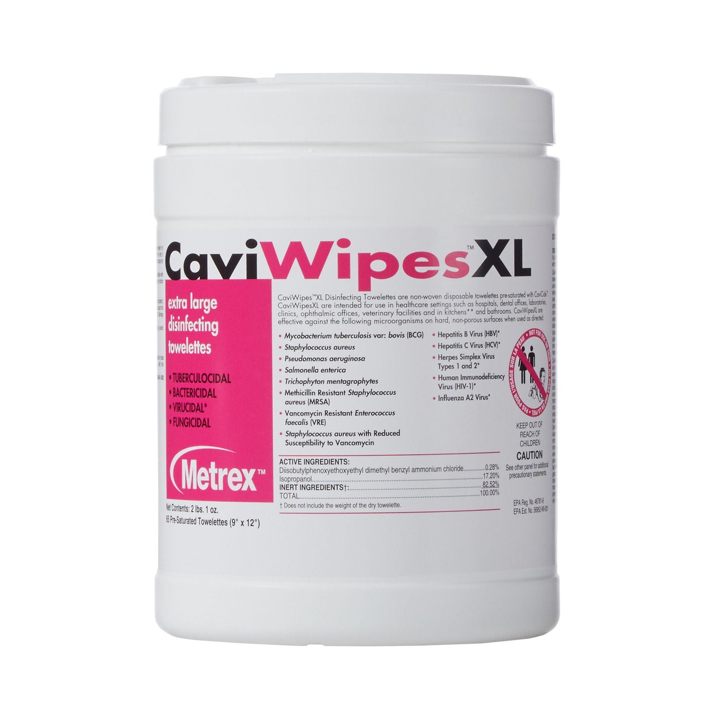 Metrex CaviWipes Surface Disinfectant Alcohol-Based Wipes