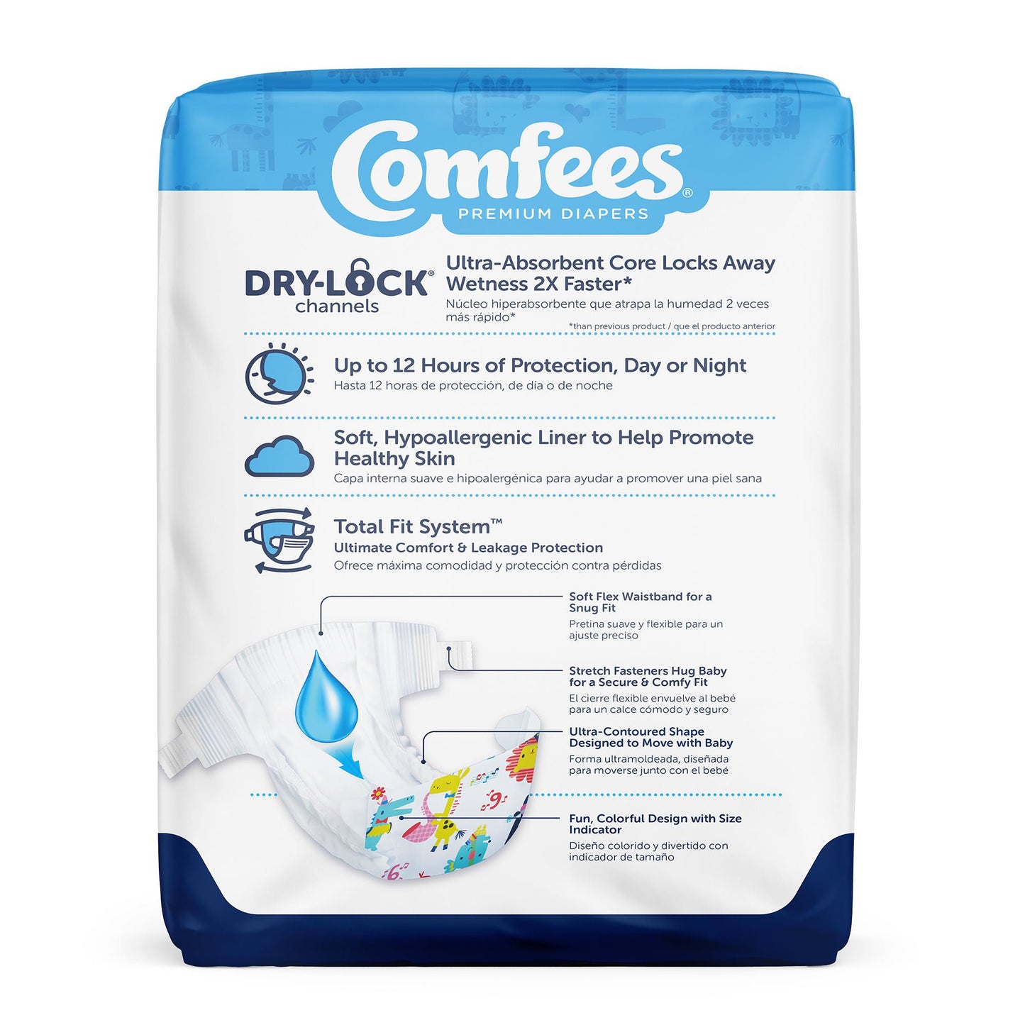 Attends Comfees Premium Baby Diapers, Tab Closure, Kid Design