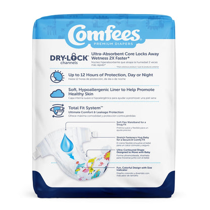 Attends Comfees Premium Baby Diapers, Tab Closure, Kid Design