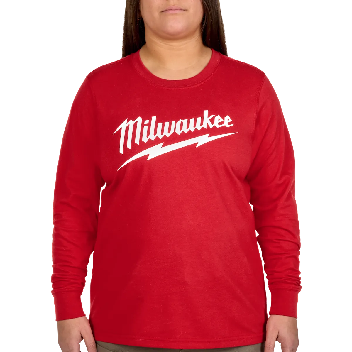 Milwaukee Women's GRIDIRON Logo Tee - Long Sleeve Red L F553R