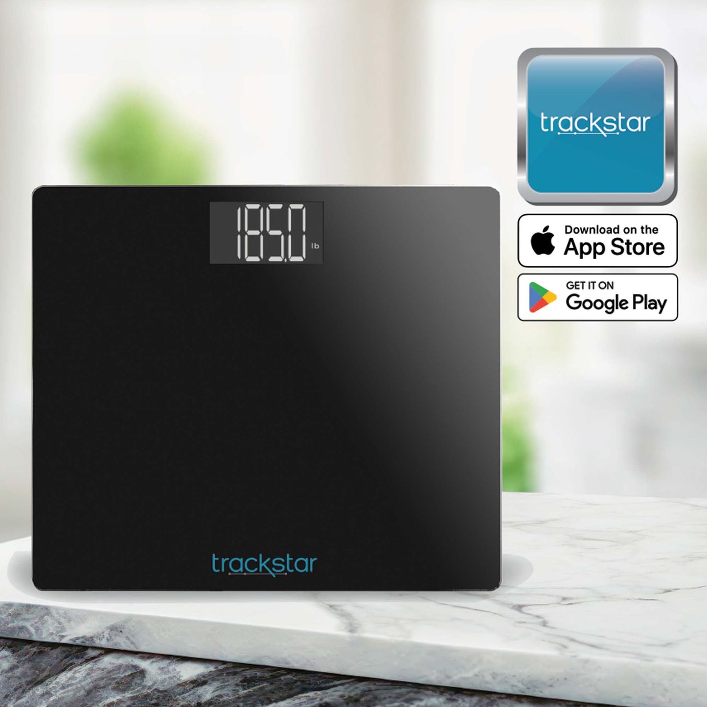Trackstar Floor Scale Digital Display 550 lbs. / 250 kg Weight Capacity Black Battery Operated