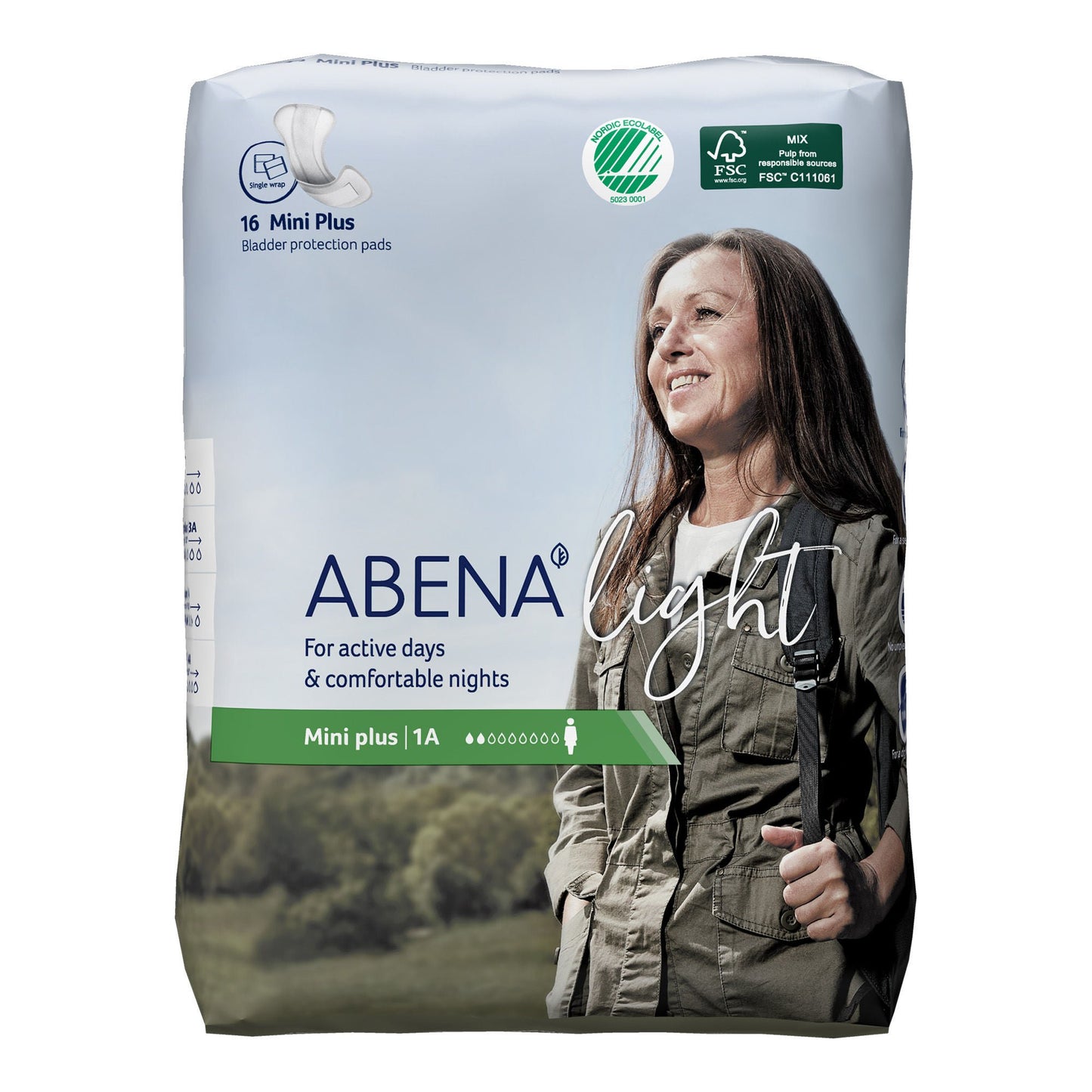 Abena™ Light Mini Plus Bladder Control Pad, 11-Inch Length