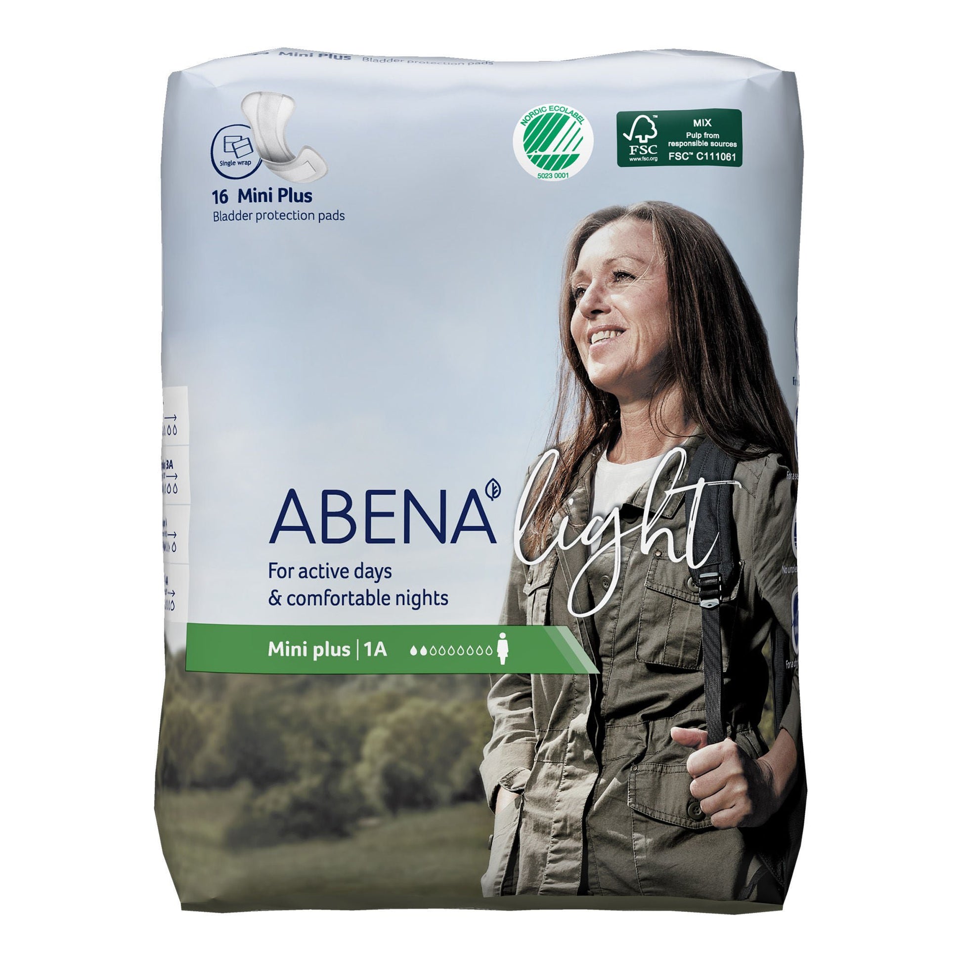 Abena™ Light Mini Plus Bladder Control Pad, 11-Inch Length
