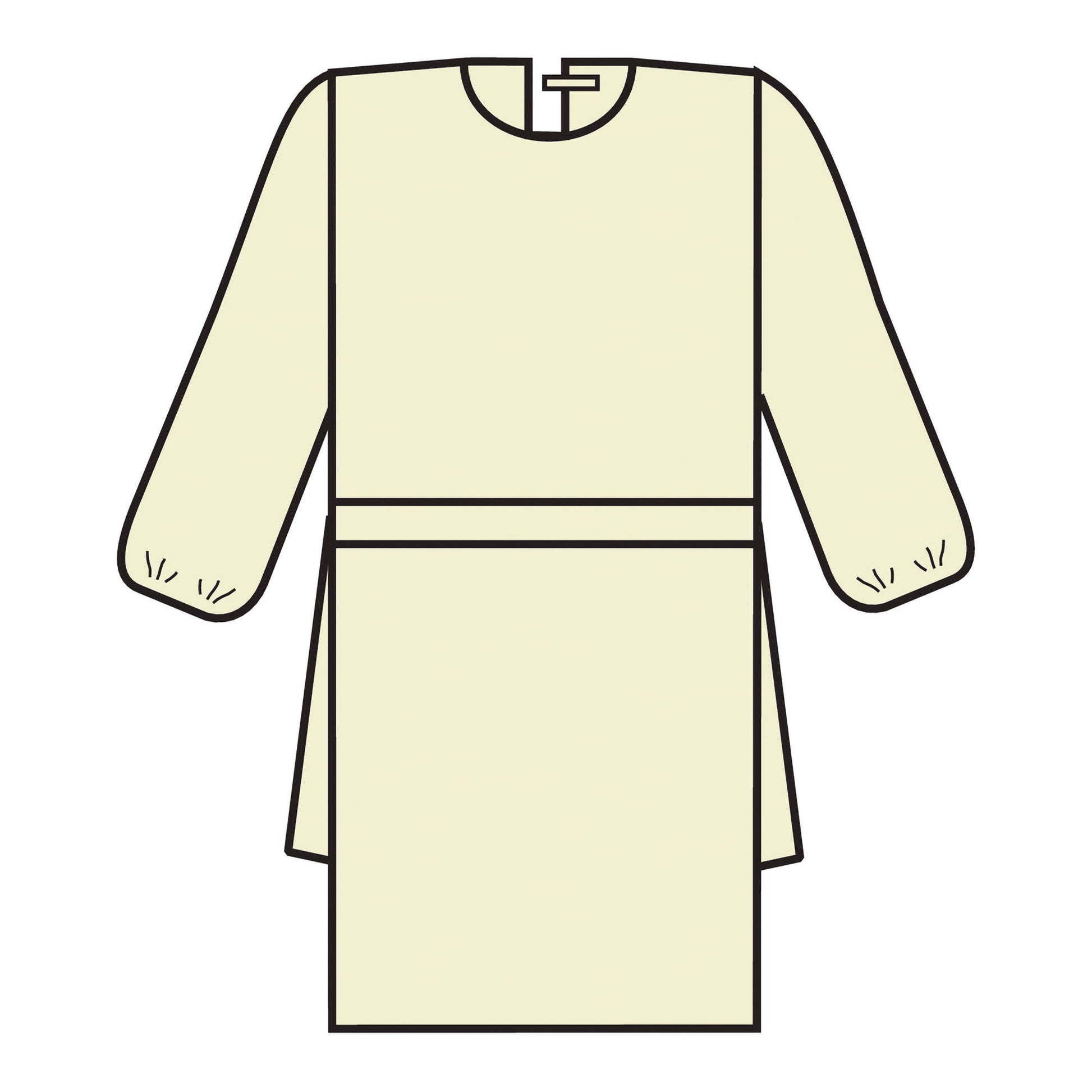 Halyard Protective Procedure Gown, Large, Yellow