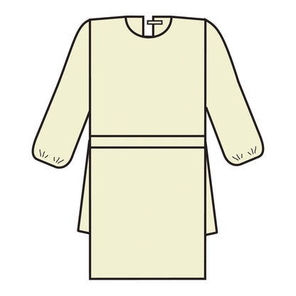 Halyard Protective Procedure Gown, Large, Yellow