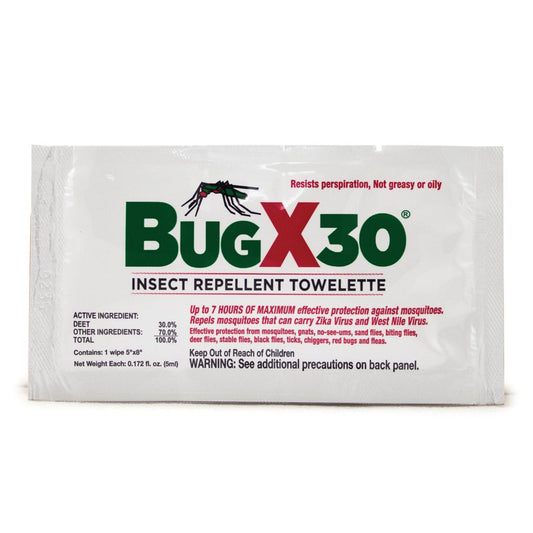 BugX® 30 Insect Repellent Towelettes with DEET